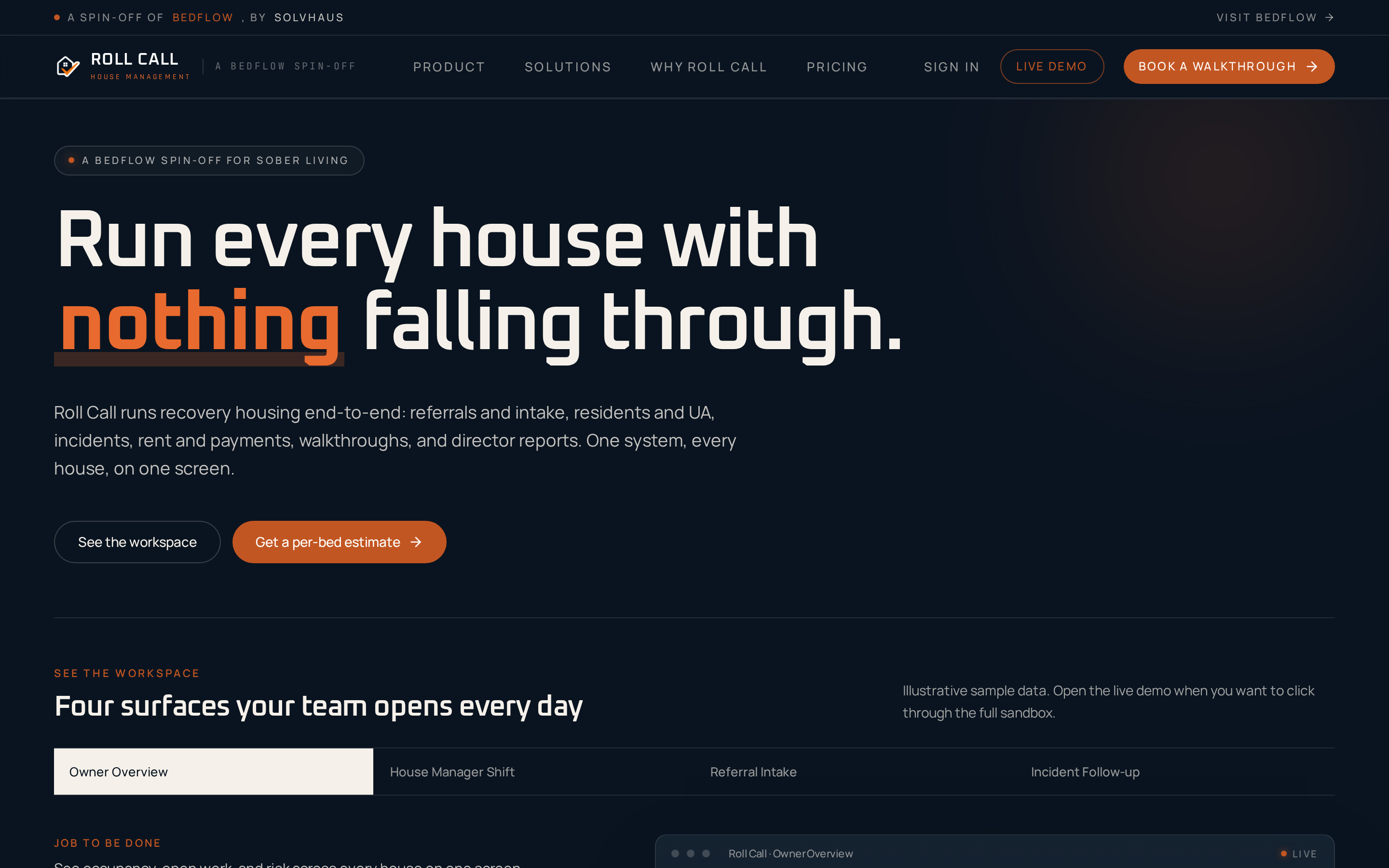 Roll Call, product site preview